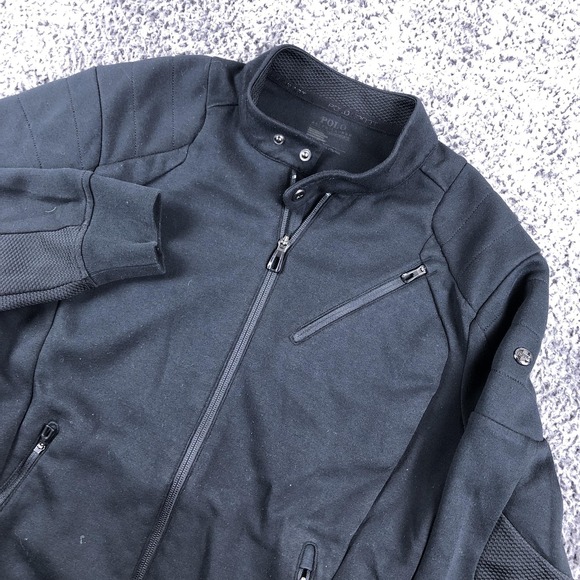 Polo Sport Other - Polo Sport Jacket Mens Large Black Full Zip Track Moto Knit Athletic Casual